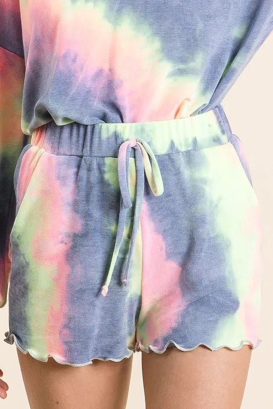 BiBi Tie Dye French Terry Shorts and Curly Edge - Bela Fils BoutiqueBela Fils Boutique